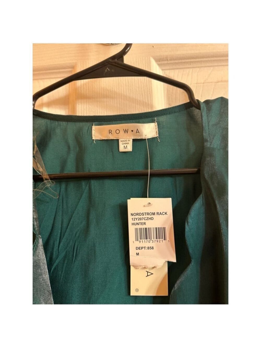 Women's Row A Blouse Size M Green - Picture 2 of 5